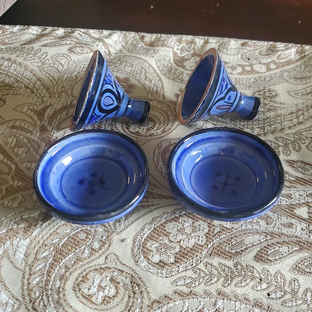 Blue Ceramic Tagine Set Of 2